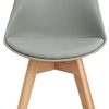 31HryfzYK1L._AC_.jpg H.J WeDoo Lot de 4 Chaises Salle à Manger en Chêne, Rembourrée Scandinaves Chaise de Cuisine/Bureau avec Pieds en Bois Massif - Gris
