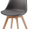 Albatros Chaises de Salle à Manger AARHUS, Lot de 4, Gris avec Pieds en Bois Massif, Hêtre, Design Rétro Scandinave