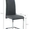 BAÏTA MARA02 Lot de 2 chaises, Simili, Gris, 54x42x101cm