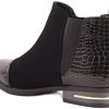 31N0XdVOdL._AC_.jpg Primtex Bottines Chelsea Femme à Zip Motif Croco Verni Simili Cuir Boots Petit Talon