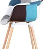 31NWadClyWS._AC_.jpg Uderkiny Lot de 2 chaises chaises Patchwork avec accoudoirs, Postuler à Cuisine Salon Salle à Manger Chambre, etc. (Bleu)