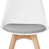 IDMarket - Lot de 6 chaises SARA édition spéciale Blanches Coussin Gris