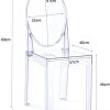 31RE1GeKWL._AC_.jpg Chaise Transparente Lot de 8 Chaises de Salle à Manger Chaise Ghost Chaise Polycarbonate Transparent Chaise Violet Clair Non empilable Amovible