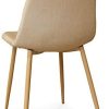 Menzzo Lot de 4 chaises scandinaves Gao Tissu Beige, 87x40x57 cm