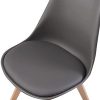 Albatros Chaises de Salle à Manger AARHUS, Lot de 4, Gris avec Pieds en Bois Massif, Hêtre, Design Rétro Scandinave
