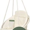 31TwGva3-6L._AC_.jpg Fauteuil Suspendu, Beige, avec Coussin, Compartiment de Livres & Housse de Protection - Hamac Suspendu Interieur et Exterieur - Max 150 kg - Chaise Suspendue pour Jardin. Siege Suspendu