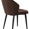31UN1wDu0zL._AC_.jpg Lot de 2 chaises de salle à manger, Empilable chaises de salon simili cuir, sans accoudoir ,Style industriel , pieds en métal mat, Chaises modernes de chambre, Chaise de cuisine, Marron