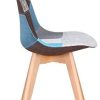 31VLvWsJPbL._AC_.jpg GrandCA HOME Lot de 4 chaises, Chaise de Salle à Manger,Chaise scandinave Patchwork,adapté au Salon et à la Salle à Manger(Bleu-4 Chaise)