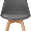 IDMarket - Lot de 6 chaises SARA Gris foncé x2, Gris Clair x2 et patchworks Noirs, Gris et Blancs