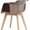 31Y1MKIWNiL._AC_.jpg GrandCA HOME Lot de 2 Chaises Chaise de Salle à Manger de Style Nordique Fauteuil Chaise Patchwork Chaise de Cuisine Chaise de Bureau (Brun)