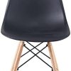 GrandCA Home Ensemble de 6 Chaises, Design Bois Chaise de Salle à Manger, Chaise de Bureau, Chaise de Salon (Noir-6chaise)