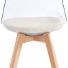 31YMBaXM5L._AC_.jpg Nordlys - Lot de 4 Chaises de Salle a Manger Scandinaves Pieds Bois Transparent ABS Beige