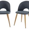 BAÏTA Eugenie Lot de 2 chaises, Tissu, Gris, H77cm