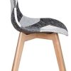 BenyLed Lot de 8 Chaises de Salle à Manger Chaises Patchwork Colorées avec Pieds en Bois Chaise Longue Scandinave (Noir-8pcs)