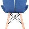 luckeu Lot de 4 Chaises, Rétro Classique avec Pieds en Bois de Hêtre Massif et Assise en Flanelle, Chaise de Salle à Manger, Chaise de Bureau, Chaise de Salon (Bleu)