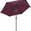 31cRq31Q6S._AC_.jpg vidaXL Parasol à 3 Niveaux avec Mât en Aluminium Abri Solaire Parasol de Jardin Parasol de Plage Patio Terrasse Extérieur Arrière-Cour Bordeaux 2,5 m