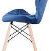 luckeu Lot de 4 Chaises, Rétro Classique avec Pieds en Bois de Hêtre Massif et Assise en Flanelle, Chaise de Salle à Manger, Chaise de Bureau, Chaise de Salon (Bleu)