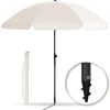 31gyb-IUbL._AC_.jpg BelleMax Parasol de Jardin Exterieur 240 cm, Crème, Rond, avec Manchon de Sol & Tige Rotative & Housse de Protection, pour Marché/Balcon/Plage/Terrasse, Protection Solaire UV50 +