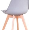 GrandCA HOME Chaise de Salle à Manger Lot de 4, Chaise avec Pieds en hêtre de Style Nordique, Adaptée au Salon Salle à Manger Salon (Gris-4)