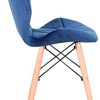 luckeu Lot de 4 Chaises, Rétro Classique avec Pieds en Bois de Hêtre Massif et Assise en Flanelle, Chaise de Salle à Manger, Chaise de Bureau, Chaise de Salon (Bleu)