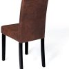 IDMarket - Lot de 6 chaises Hannah Marron Vintage pour Salle à Manger