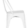 N/Q Lot de 4 Chaises de Salle à Manger Style Industriel Chaise Métal Empilable Intérieur/Extérieur (Blanc)