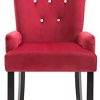 31opgb7r3BS._AC_.jpg vidaXL 4X Chaises de Salle à Manger avec Accoudoirs Chaises à Dîner Chaises de Repas Meuble de Cuisine Salon Intérieur Maison Rouge Velours