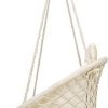 31p6w7Kn3ZL._AC_.jpg Fauteuil Suspendu, Beige, avec Coussin, Compartiment de Livres & Housse de Protection - Hamac Suspendu Interieur et Exterieur - Max 150 kg - Chaise Suspendue pour Jardin. Siege Suspendu