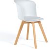 31qfActYsGL._AC_.jpg IDMarket - Lot de 6 chaises SOLENE Blanches pour Salle à Manger