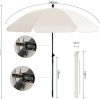 31rq-G65i2S._AC_.jpg BelleMax Parasol de Jardin Exterieur 240 cm, Crème, Rond, avec Manchon de Sol & Tige Rotative & Housse de Protection, pour Marché/Balcon/Plage/Terrasse, Protection Solaire UV50 +