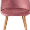 31rr7cTTGL._AC_.jpg 1234 Lot de 4 chaises de salle à manger rétro en tissu velours avec pieds en métal style bois pour la maison, le salon et le bureau (rose)