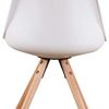31tCuO9mTnL._AC_.jpg Injoy Life Lot de 6 chaises de salle à manger modernes en plastique avec pieds en bois massif et siège rembourré doux pour cuisine, comptoir, salon, salon - Chaises d'angle blanches