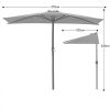 31tENvTn4wL._AC_.jpg Demi-Parasol Ø 2,7 m Kingsleeve Hydrofuge Protection UV 50+ crème avec manivelle et Passage d'air sur Partie supérieure terrasse Balcon Jardin