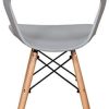 31tKKCTlUCL._AC_.jpg Lot de 6 chaises de salle à manger en plastique - Pieds en bois massif - Chaises de salon ergonomiques à dossier ouvert - Chaises de jardin (Gris-B, 6)