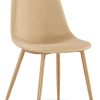Menzzo Lot de 4 chaises scandinaves Gao Tissu Beige, 87x40x57 cm