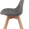Albatros Chaises de Salle à Manger AARHUS, Lot de 4, Gris avec Pieds en Bois Massif, Hêtre, Design Rétro Scandinave