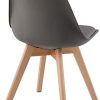 Albatros Chaises de Salle à Manger AARHUS, Lot de 4, Gris avec Pieds en Bois Massif, Hêtre, Design Rétro Scandinave