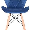 luckeu Lot de 4 Chaises, Rétro Classique avec Pieds en Bois de Hêtre Massif et Assise en Flanelle, Chaise de Salle à Manger, Chaise de Bureau, Chaise de Salon (Bleu)