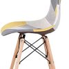 EGOONM Lot de 6 Chaise de Salle à Manger Multicolor Patchwork,Chaises en Tissu de Lin Loisirs Salon,Chaises avec Dossier à Coussin Souple (Jaune-6)