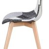 BenyLed Lot de 8 Chaises de Salle à Manger Chaises Patchwork Colorées avec Pieds en Bois Chaise Longue Scandinave (Noir-8pcs)