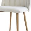 Nordlys - Lot de 2 Chaises de Salle a Manger Scandinaves Pieds Metal Effet Bois Velours Beige