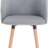 31zZ4STqCXL._AC_.jpg WOLTU Lot de 4 Chaise de Cuisine en Velours Fauteuil de Repas Salle à Manger, Gris, BH121gr-4