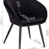 41fllikQUL._AC_.jpg WOLTU 1 pièce Chaise de Salle à Manger rembourrée en Velours Pieds en métal,Chaise de réception Couleur Noir BH244sz-1