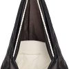 41-hQz3lprL._AC_.jpg Fauteuil Suspendu, Beige, avec Coussin, Compartiment de Livres & Housse de Protection - Hamac Suspendu Interieur et Exterieur - Max 150 kg - Chaise Suspendue pour Jardin. Siege Suspendu