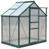 4101CHUygwL._AC_.jpg Outsunny Serre de Jardin Aluminium Polycarbonate 2,51 m² dim. 1,9L x 1,32l x 2,01H m Lucarne, Porte coulissante + Fondation Incluse alu. Vert Polycarbonate Transparent