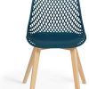 410M2qupiVL._AC_.jpg IDMarket - Lot de 4 chaises Mandy Mix Color Blanche, Bleu Canard, Grise et Noire