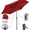 411xjsd9jL._AC_.jpg Costway Parasol de Jardin Inclinable Φ 270 CM Patio Pare-Soleil Imperméable avec Toile Polyester et Baleines en Fer Robuste, Base Non Inclus (Rouge Vine)