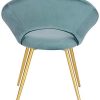 WOLTU Chaises de Salle à Manger Lot de 4 rembourrées en Velours,Chaise de Salle de séjour Turquoise BH230ts-4