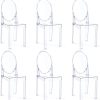 Chaise Transparente Lot de 6 Chaises de Salle à Manger Chaise Ghost Chaise Polycarbonate Transparent Chaise Violet Clair Non empilable Amovible