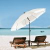 411qUcNOi-L._AC_.jpg BelleMax Parasol de Jardin Exterieur 240 cm, Crème, Rond, avec Manchon de Sol & Tige Rotative & Housse de Protection, pour Marché/Balcon/Plage/Terrasse, Protection Solaire UV50 +